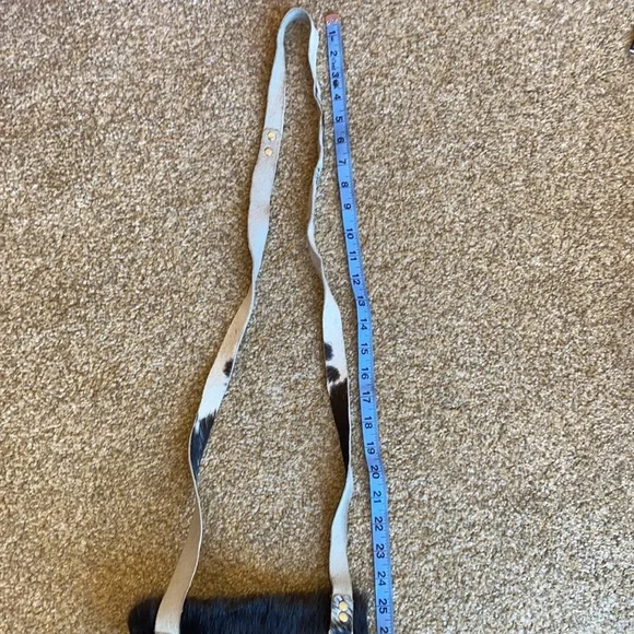 Cowhide leather with fur purse handbag - Picture 9 of 12